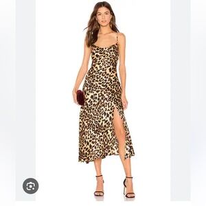 Astr Cowl Neck Strappy Leopard Pattern Dress